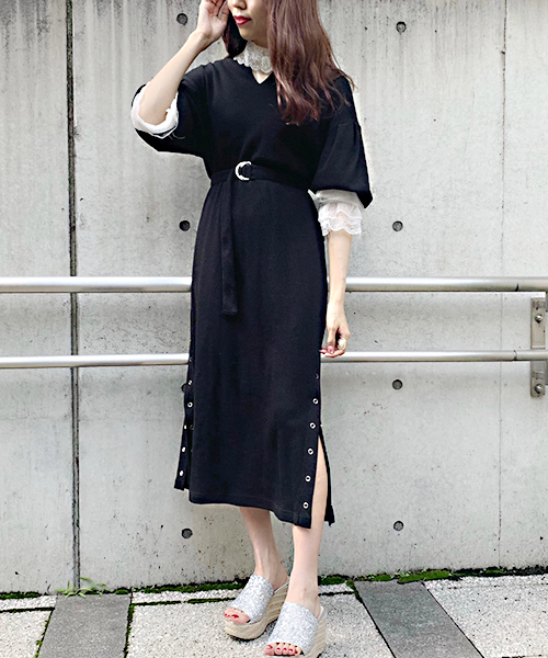 apres jour（アプレジュール）の「キーネックワッフルワンピース【ZOZOTOWN限定アイテム】（ワンピース・レディース・ラベンダー/ベージュ/ブラック・フリー）」の9枚目の写真