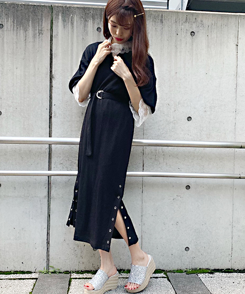 apres jour（アプレジュール）の「キーネックワッフルワンピース【ZOZOTOWN限定アイテム】（ワンピース・レディース・ラベンダー/ベージュ/ブラック・フリー）」の8枚目の写真