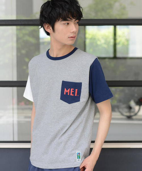 MEI（メイ）の「【GO OUT7月号掲載】【女性にも人気】MEI(メイ)別注ポケットTシャツ（Tシャツ/カットソー・メンズ・ホワイト/ネイビー/マルチ/ブルー系その他/ホワイト系その他/グリーン/ベージュ・MEDIUM/X-LARGE/SMALL/LARGE）」の13枚目の写真