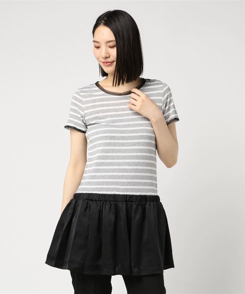 LuuNa（ルーナ）の「616098 チュニック（チュニック・レディース・チャコールグレー/ベージュ/ホワイト×ブルー/ホワイト×ネイビー/グレー×ホワイト・38）」の5枚目の写真