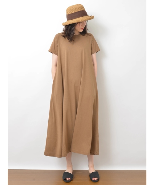 ワンピース ワンピース Aラインフレアクルーネックカットワンピース Music Ecology アースミュージックアンドエコロジー のファッション Earth ワンピース セール Earth