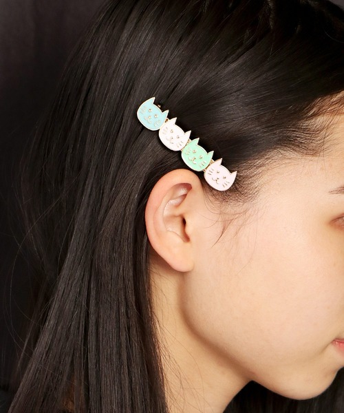 セール Ree Mee 猫モチーフ 4匹にゃんこ ヘアバレッタ バレッタ ヘアクリップ Ree Mee リーアンドミー のファッション通販 Zozotown
