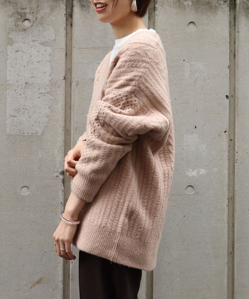 tiptop（ティップトップ）の「<pocket>【ZOZO限定アイテム】ウール混ケーブルVネックプルオーバー（ニット/セーター・レディース・ブラック/ベージュ/アイボリー・FREE）」の11枚目の写真