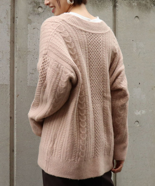 tiptop（ティップトップ）の「<pocket>【ZOZO限定アイテム】ウール混ケーブルVネックプルオーバー（ニット/セーター・レディース・ブラック/ベージュ/アイボリー・FREE）」の20枚目の写真
