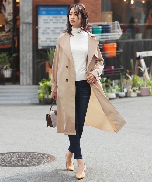 Doula Doula（ドゥーラドゥーラ）の「バックプリーツ トレンチコート（トレンチコート・レディース・ブラック/ベージュ/ネイビー・M/L）」の19枚目の写真