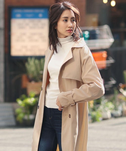 Doula Doula（ドゥーラドゥーラ）の「バックプリーツ トレンチコート（トレンチコート・レディース・ブラック/ベージュ/ネイビー・M/L）」の11枚目の写真