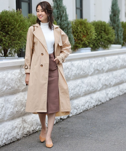 Doula Doula（ドゥーラドゥーラ）の「バックプリーツ トレンチコート（トレンチコート・レディース・ブラック/ベージュ/ネイビー・M/L）」の12枚目の写真