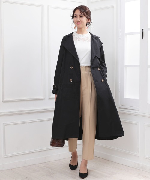 Doula Doula（ドゥーラドゥーラ）の「バックプリーツ トレンチコート（トレンチコート・レディース・ブラック/ベージュ/ネイビー・M/L）」の14枚目の写真