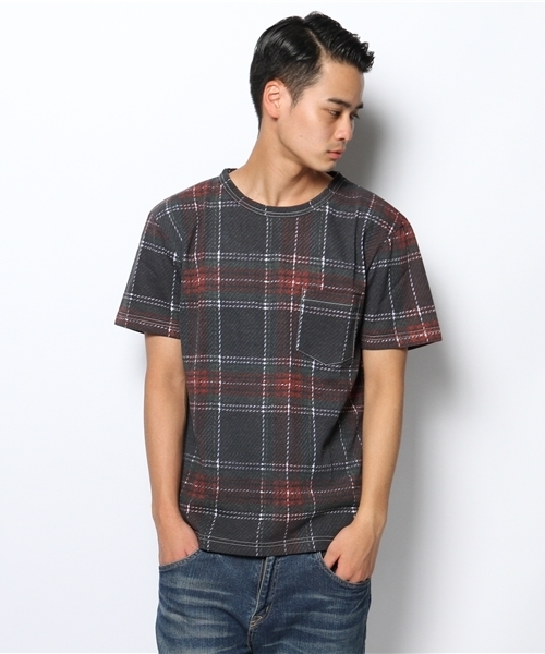 WEGO（ウィゴー）の「WEGO/転写タータンチェックTシャツ（T