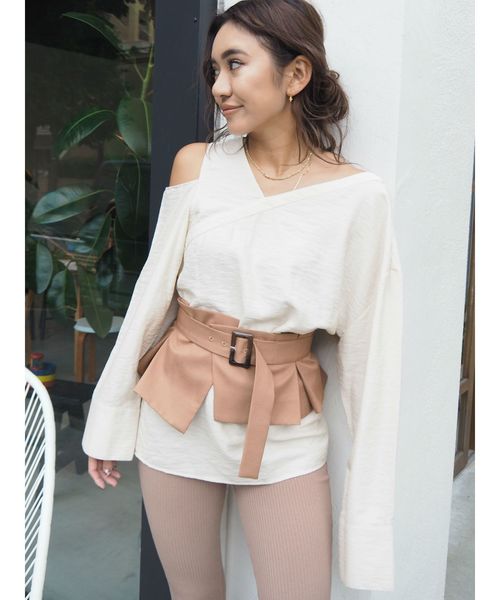 EVRIS（エヴリス）の「コルセットSET デザインカッティングブラウス（シャツ/ブラウス・レディース・ホワイト/ブラック・FREE）」の9枚目の写真