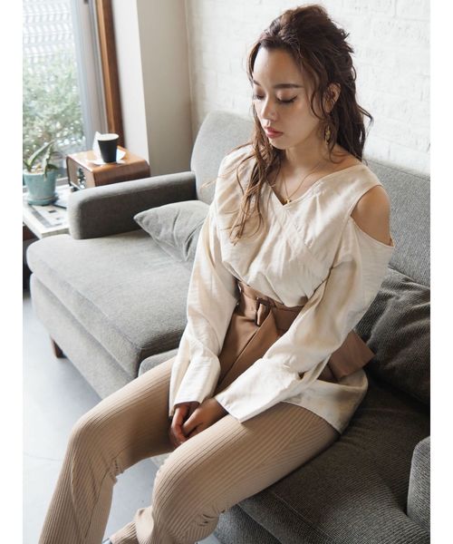 EVRIS（エヴリス）の「コルセットSET デザインカッティングブラウス（シャツ/ブラウス・レディース・ホワイト/ブラック・FREE）」の7枚目の写真