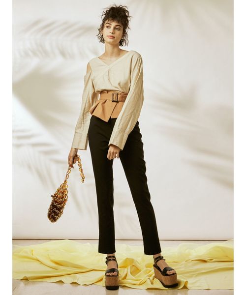 EVRIS（エヴリス）の「コルセットSET デザインカッティングブラウス（シャツ/ブラウス・レディース・ホワイト/ブラック・FREE）」の5枚目の写真