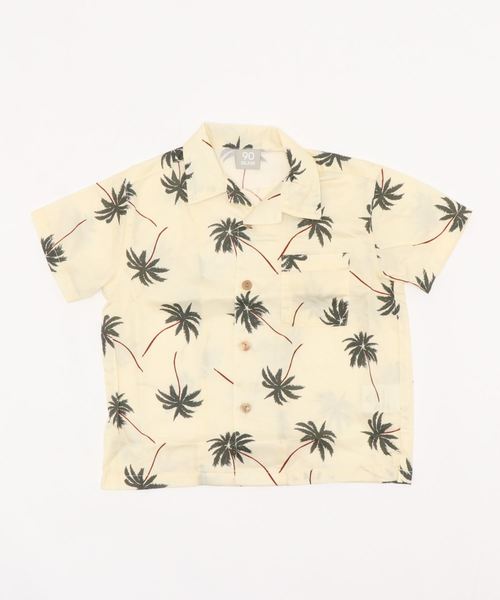 DILASH（ディラッシュ）の「ヤシの木総柄アロハシャツ（シャツ/ブラウス・キッズ・オフホワイト/ブラック・150/130/110/140/100/120/90/80）」の4枚目の写真