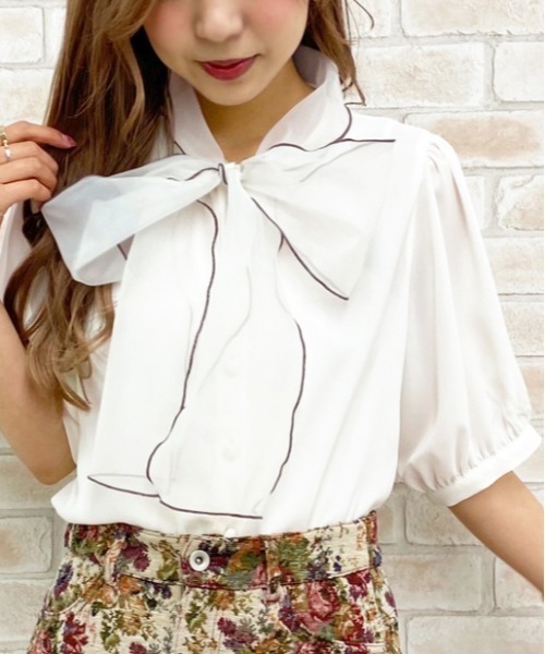 apres jour（アプレジュール）の「オーガンジーボウタイブラウス【ZOZOTOWN限定アイテム】（シャツ/ブラウス・レディース・ブラック/オフホワイト/その他・フリー）」の5枚目の写真