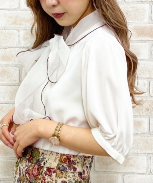 apres jour（アプレジュール）の「オーガンジーボウタイブラウス【ZOZOTOWN限定アイテム】（シャツ/ブラウス・レディース・ブラック/オフホワイト/その他・フリー）」の7枚目の写真