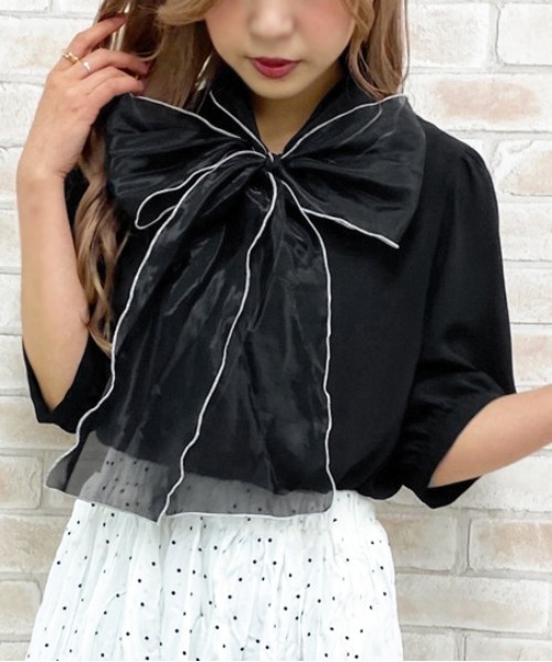 apres jour（アプレジュール）の「オーガンジーボウタイブラウス【ZOZOTOWN限定アイテム】（シャツ/ブラウス・レディース・ブラック/オフホワイト/その他・フリー）」の13枚目の写真