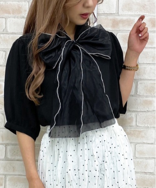 apres jour（アプレジュール）の「オーガンジーボウタイブラウス【ZOZOTOWN限定アイテム】（シャツ/ブラウス・レディース・ブラック/オフホワイト/その他・フリー）」の14枚目の写真