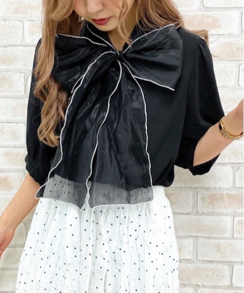 apres jour（アプレジュール）の「オーガンジーボウタイブラウス【ZOZOTOWN限定アイテム】（シャツ/ブラウス・レディース・ブラック/オフホワイト/その他・フリー）」の15枚目の写真