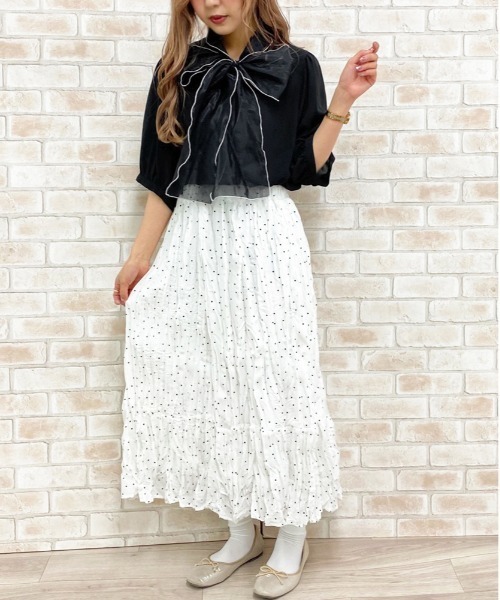 apres jour（アプレジュール）の「オーガンジーボウタイブラウス【ZOZOTOWN限定アイテム】（シャツ/ブラウス・レディース・ブラック/オフホワイト/その他・フリー）」の17枚目の写真