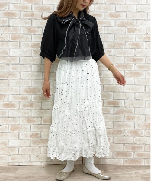 apres jour（アプレジュール）の「オーガンジーボウタイブラウス【ZOZOTOWN限定アイテム】（シャツ/ブラウス・レディース・ブラック/オフホワイト/その他・フリー）」の18枚目の写真