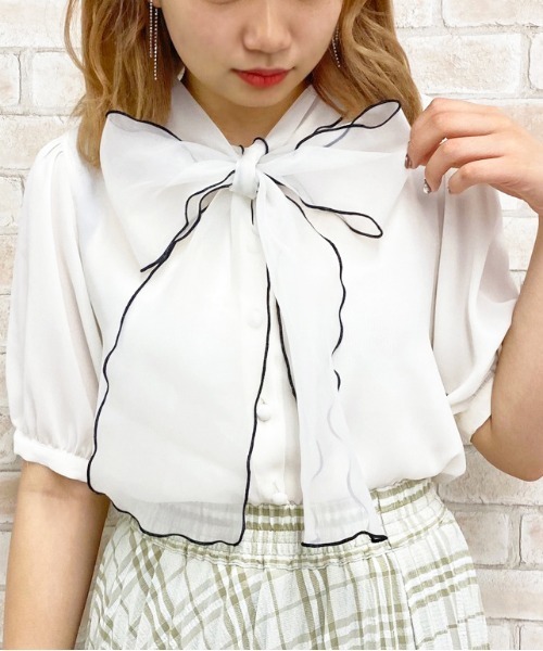apres jour（アプレジュール）の「オーガンジーボウタイブラウス【ZOZOTOWN限定アイテム】（シャツ/ブラウス・レディース・ブラック/オフホワイト/その他・フリー）」の21枚目の写真