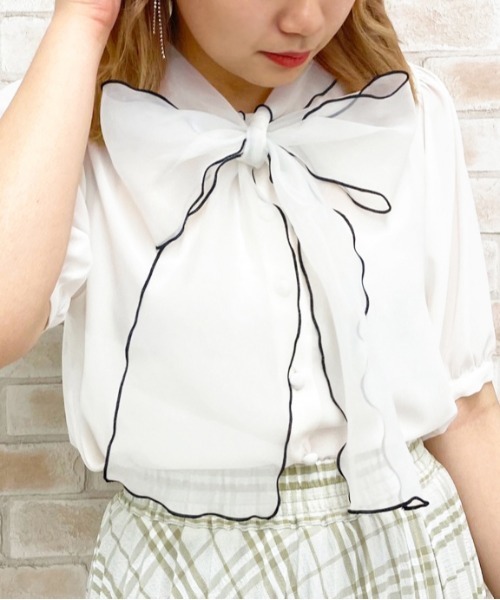 apres jour（アプレジュール）の「オーガンジーボウタイブラウス【ZOZOTOWN限定アイテム】（シャツ/ブラウス・レディース・ブラック/オフホワイト/その他・フリー）」の22枚目の写真