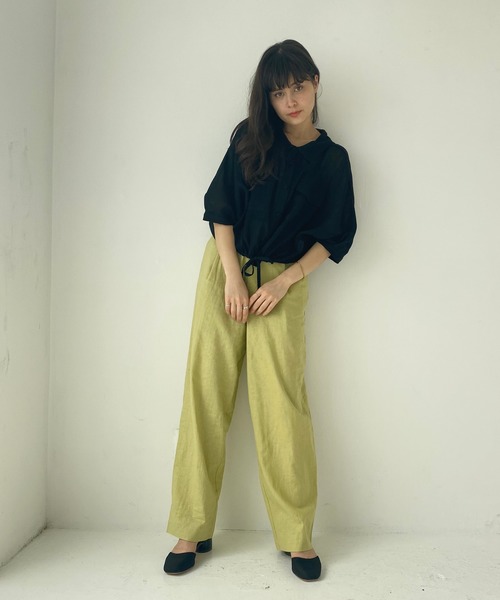 Heather（ヘザー）の「ボリュームショートシャツショートスリーブ 887240（シャツ/ブラウス・レディース・ブラック/ホワイト系その他/ブルー系その他/ピンク系その他・FREE）」の6枚目の写真