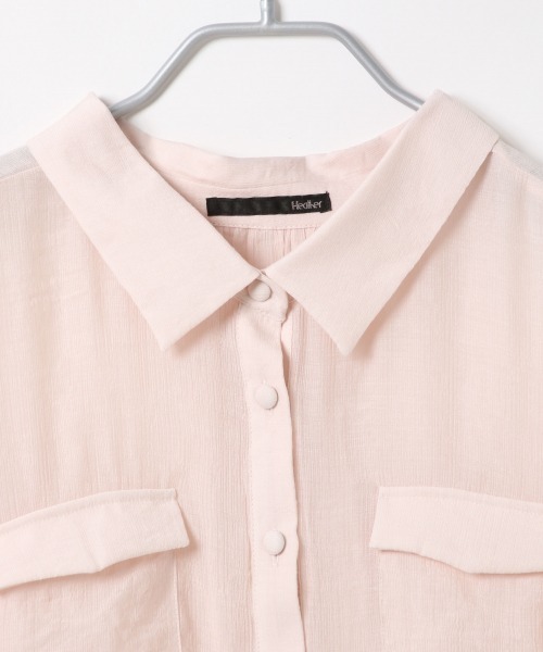 Heather（ヘザー）の「ボリュームショートシャツショートスリーブ 887240（シャツ/ブラウス・レディース・ブラック/ホワイト系その他/ブルー系その他/ピンク系その他・FREE）」の14枚目の写真