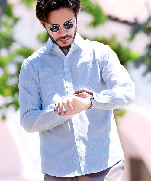 roshell（ロシェル）の「ストレッチ ブロードレギュラー 無地 長袖シャツ（シャツ/ブラウス・メンズ・ブラック/ホワイト/ホワイト系その他/ライトピンク/ネイビー/ブルー系その他/ライトブルー/ブルー系その他2・SMALL/MEDIUM/LARGE/X-LARGE）」の7枚目の写真