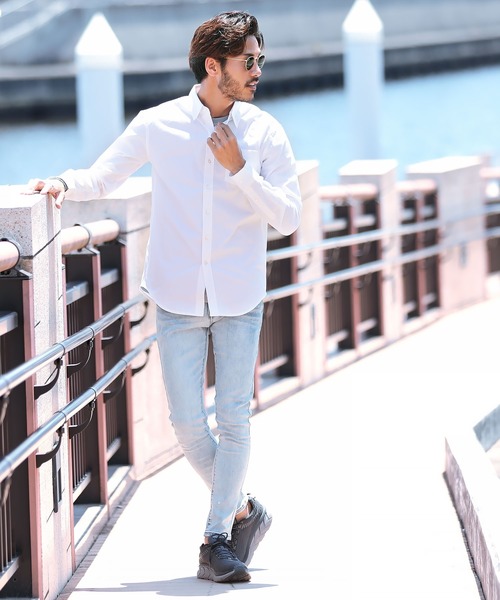 roshell（ロシェル）の「ストレッチ ブロードレギュラー 無地 長袖シャツ（シャツ/ブラウス・メンズ・ブラック/ホワイト/ホワイト系その他/ライトピンク/ネイビー/ブルー系その他/ライトブルー/ブルー系その他2・SMALL/MEDIUM/LARGE/X-LARGE）」の16枚目の写真