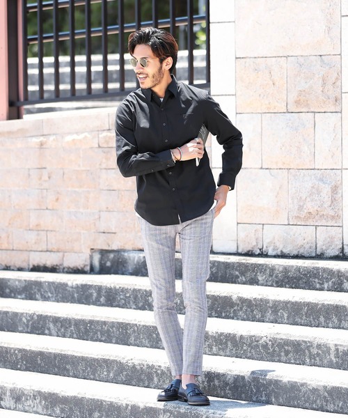 roshell（ロシェル）の「ストレッチ ブロードレギュラー 無地 長袖シャツ（シャツ/ブラウス・メンズ・ブラック/ホワイト/ホワイト系その他/ライトピンク/ネイビー/ブルー系その他/ライトブルー/ブルー系その他2・SMALL/MEDIUM/LARGE/X-LARGE）」の20枚目の写真