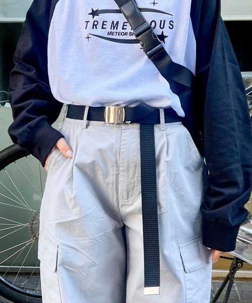 SPINNS（スピンズ）の「シンプルロングガチャベルト/安心日本製/しっかり素材で長く使える（ベルト・メンズ・ホワイト/ブラック/ダークグリーン/ベージュ/ブラウン/アイボリー/イエロー/オレンジ/ブルー・ONESIZE）」の21枚目の写真