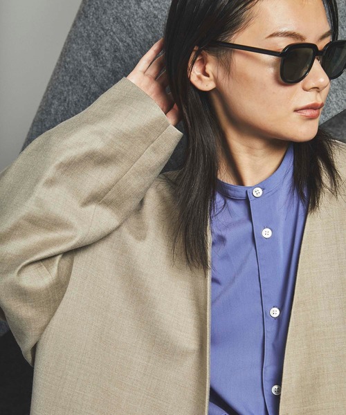 MAISON SPECIAL（メゾンスペシャル）の「《ユニセックスアイテム》ウールプライムオーバーノーカラージャケット 【MAISON SPECIAL/メゾンスペシャル】■セットアップ対応■（ノーカラージャケット・メンズ・ベージュ/カーキ/ブラック・0/2/1）」の16枚目の写真