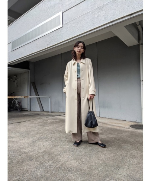 MOUSSY（マウジー）の「F/LEATHER BAL COLLAR コート（ステン