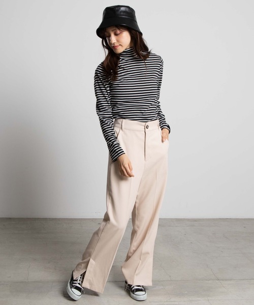 WEGO(ウィゴー)の「WEGO/ボーダータートルネックロンT(Tシャツ/カットソー・レディース・ホワイト系その他5/ブラック系その他5・FREE)」の12枚目の写真