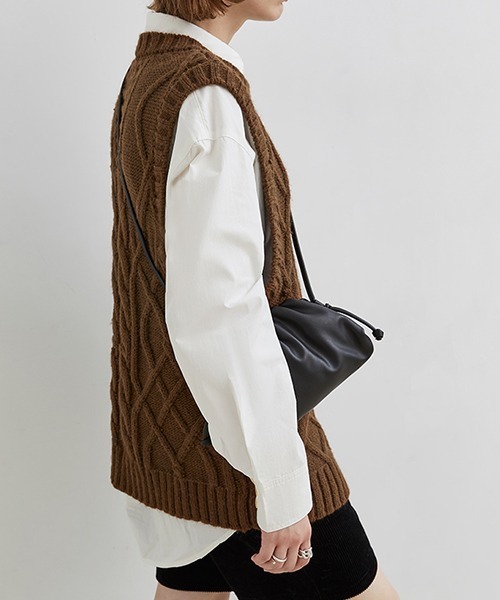 Fano Studios(ファノ ストゥディオズ)の「【Fano Studios】Cable knit vest FD20S033(ベスト・レディース・ブラウン・S/M/L)」の6枚目の写真