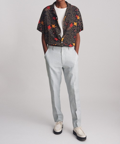 Saturdays NYC(サタデーズ ニューヨークシティ )の「LINEN VIYELLA TROUSE(スラックス・メンズ・サックスブルー・34/32/30/28/29)」の1枚目の写真