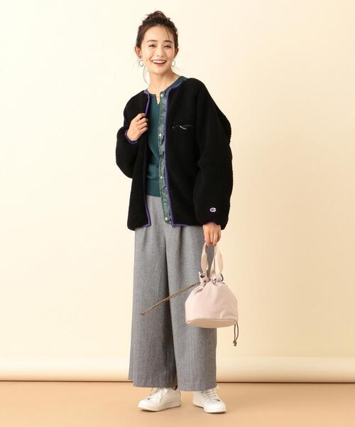 ANY SIS(エニィスィス)の「【洗える】ヘリンボン ワイドパンツ(その他パンツ・レディース・ブラック系/ダークブラウン系・3/1/2)」の4枚目の写真