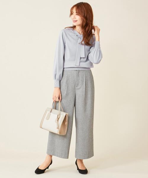 ANY SIS(エニィスィス)の「【洗える】ヘリンボン ワイドパンツ(その他パンツ・レディース・ブラック系/ダークブラウン系・3/1/2)」の6枚目の写真