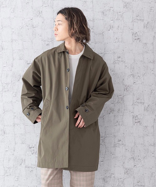 OUTDOOR PRODUCTS APPAREL(アウトドアプロダクツアパレル)の「【着るバッグシリーズ】7ポケットステンカラーコート ビジネスシーンにもおすすめ 襟裏ワンポイントブランドロゴ(ステンカラーコート・メンズ・オリーブ/ブラック/ベージュ・MEDIUM/X-LARGE/LARGE)」の21枚目の写真