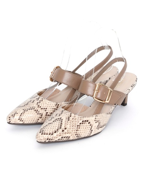 VIVIAN（ヴィヴィアン）の「ポインテッドトゥスリングバックパンプス（パンプス・レディース・クリアブラック/E/ストーン/トリコロール/ナチュラル/ブラック/アイボリー・M/S/L/LL）」の6枚目の写真