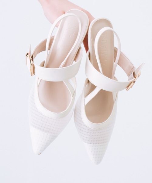 VIVIAN（ヴィヴィアン）の「ポインテッドトゥスリングバックパンプス（パンプス・レディース・クリアブラック/E/ストーン/トリコロール/ナチュラル/ブラック/アイボリー・M/S/L/LL）」の21枚目の写真