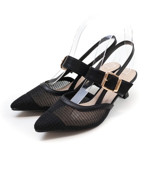 VIVIAN（ヴィヴィアン）の「ポインテッドトゥスリングバックパンプス（パンプス・レディース・クリアブラック/E/ストーン/トリコロール/ナチュラル/ブラック/アイボリー・M/S/L/LL）」の18枚目の写真