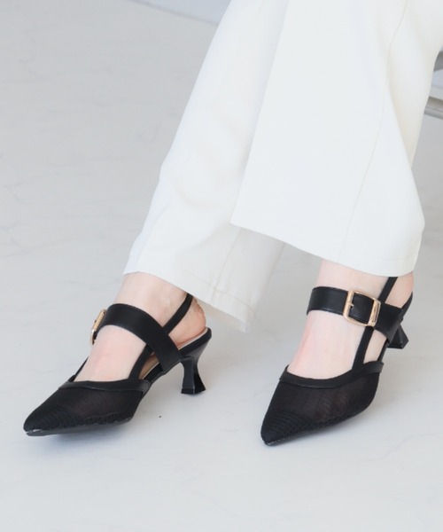 VIVIAN（ヴィヴィアン）の「ポインテッドトゥスリングバックパンプス（パンプス・レディース・クリアブラック/E/ストーン/トリコロール/ナチュラル/ブラック/アイボリー・M/S/L/LL）」の10枚目の写真