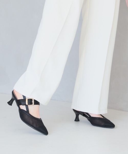 VIVIAN（ヴィヴィアン）の「ポインテッドトゥスリングバックパンプス（パンプス・レディース・クリアブラック/E/ストーン/トリコロール/ナチュラル/ブラック/アイボリー・M/S/L/LL）」の11枚目の写真