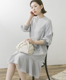 F by ROSSO　ジョーゼット裾フレアワンピース∴