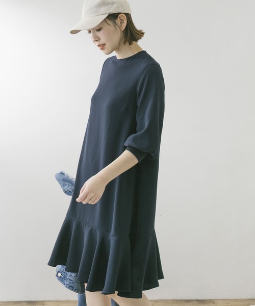 F by ROSSO（エフバイロッソ）の「F by ROSSO　ジョーゼット裾フレアワンピース∴（ワンピース・レディース・ライトグレー/ベージュ/ネイビー・FREE）」の19枚目の写真