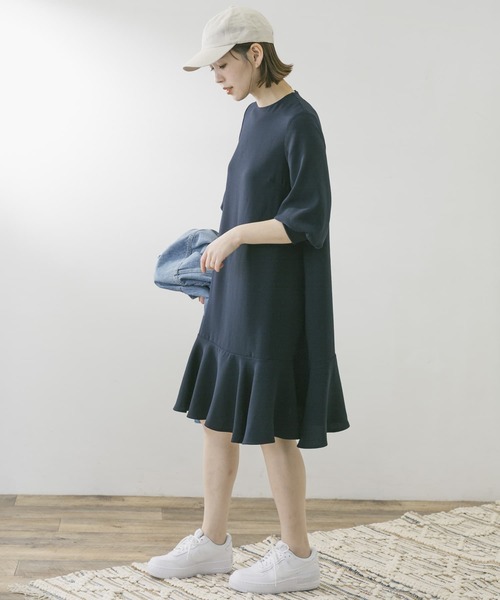 セール】F by ROSSO ジョーゼット裾フレアワンピース∴（ワンピース