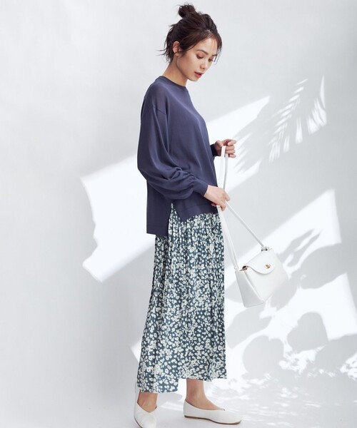 ANY(エニィ)の「【LEE3月号掲載商品】シアーニット プルオーバー(ニット/セーター・レディース・ブルー系/グリーン系/ライトグレー系/イエロー系・F)」の7枚目の写真