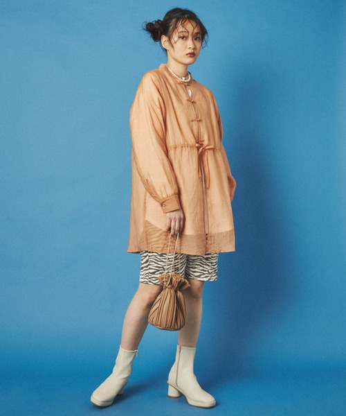 dispark（ディスパーク）の「DISPARK/プリーツ巾着ショルダー（ショルダーバッグ・レディース・ベージュ/ブラウン・FREE）」の5枚目の写真